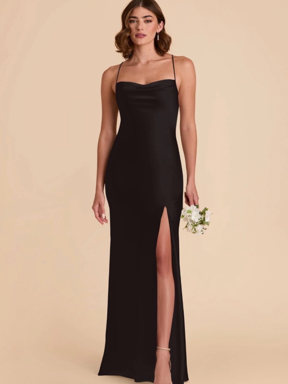 Birdy Grey Jennie Matte Satin Dress Black Medium M Worn Once Unaltered
